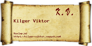 Kilger Viktor névjegykártya